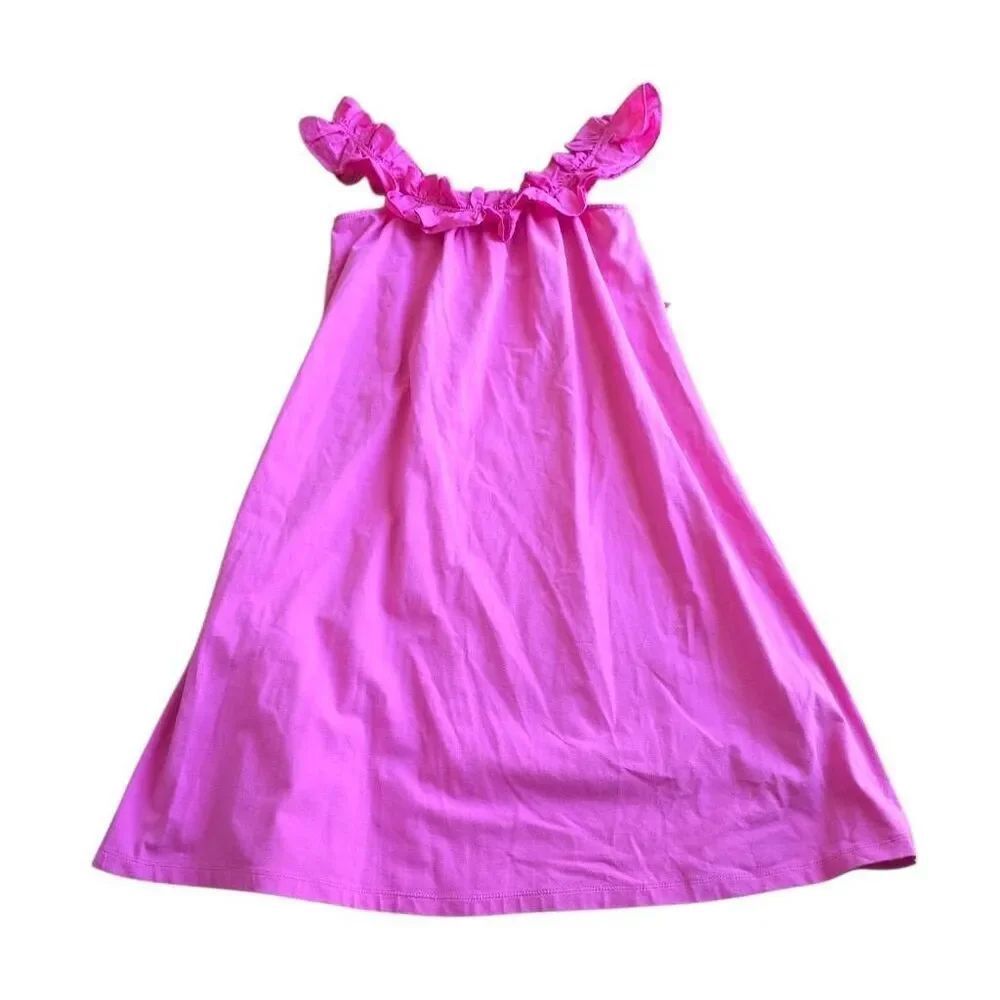 Donna morgan Sz 4 pink ruffle detail midi dress missing belt NWT